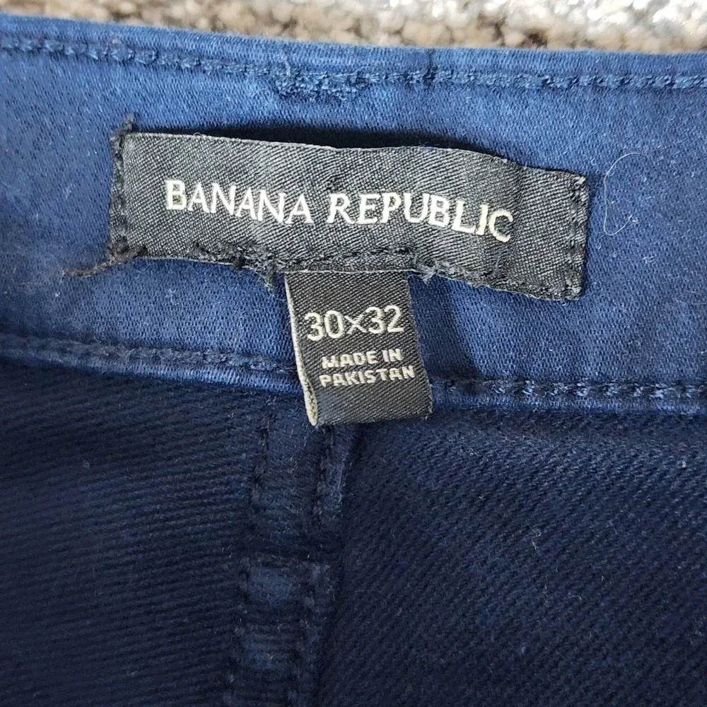 Banana Republic Pants Mens 30x32 Navy Blue Slim Stretch Chino EUC MSRP 140